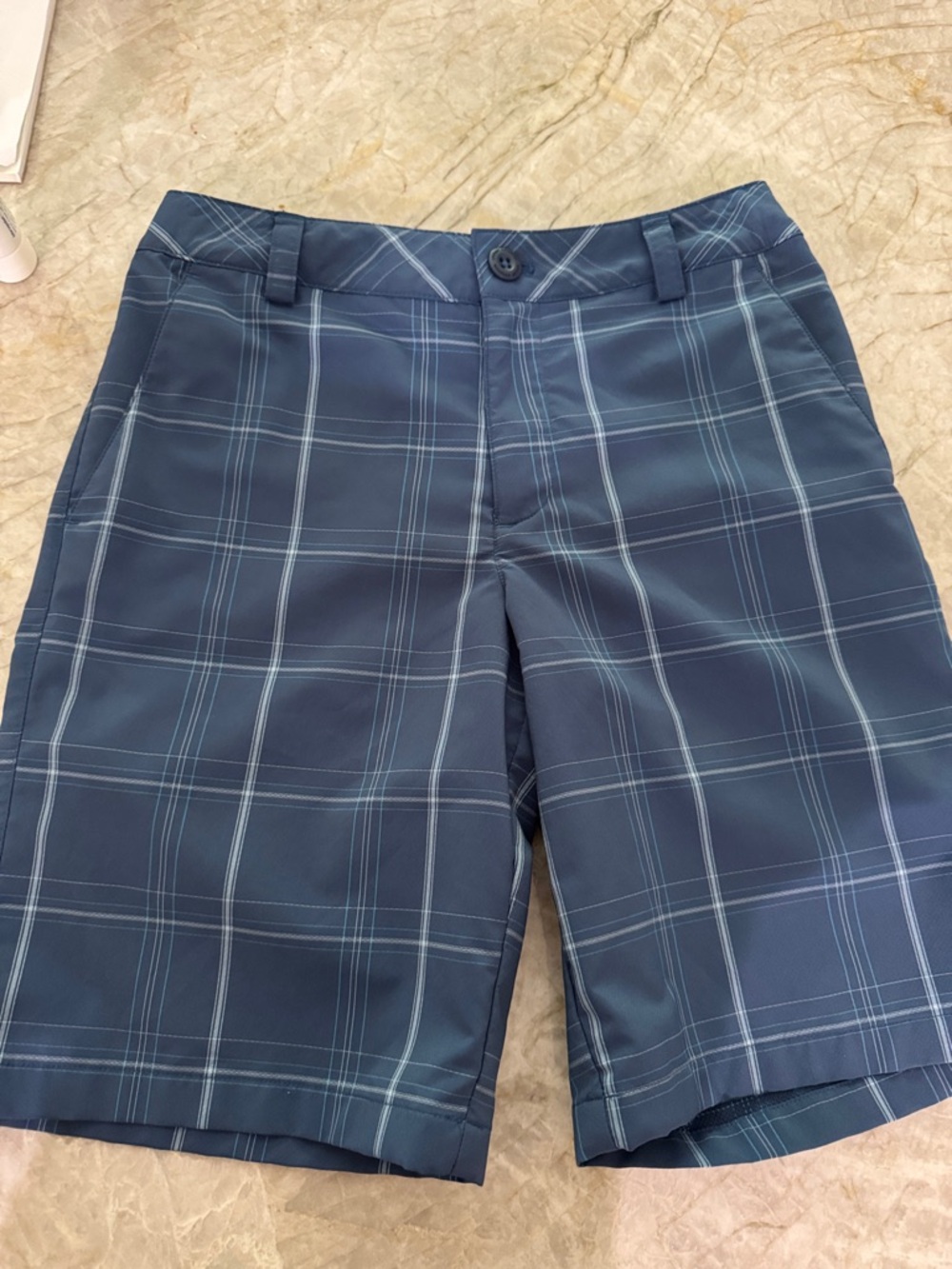 Under Armour Youth Boy’s Blue Plaid Performance Shorts